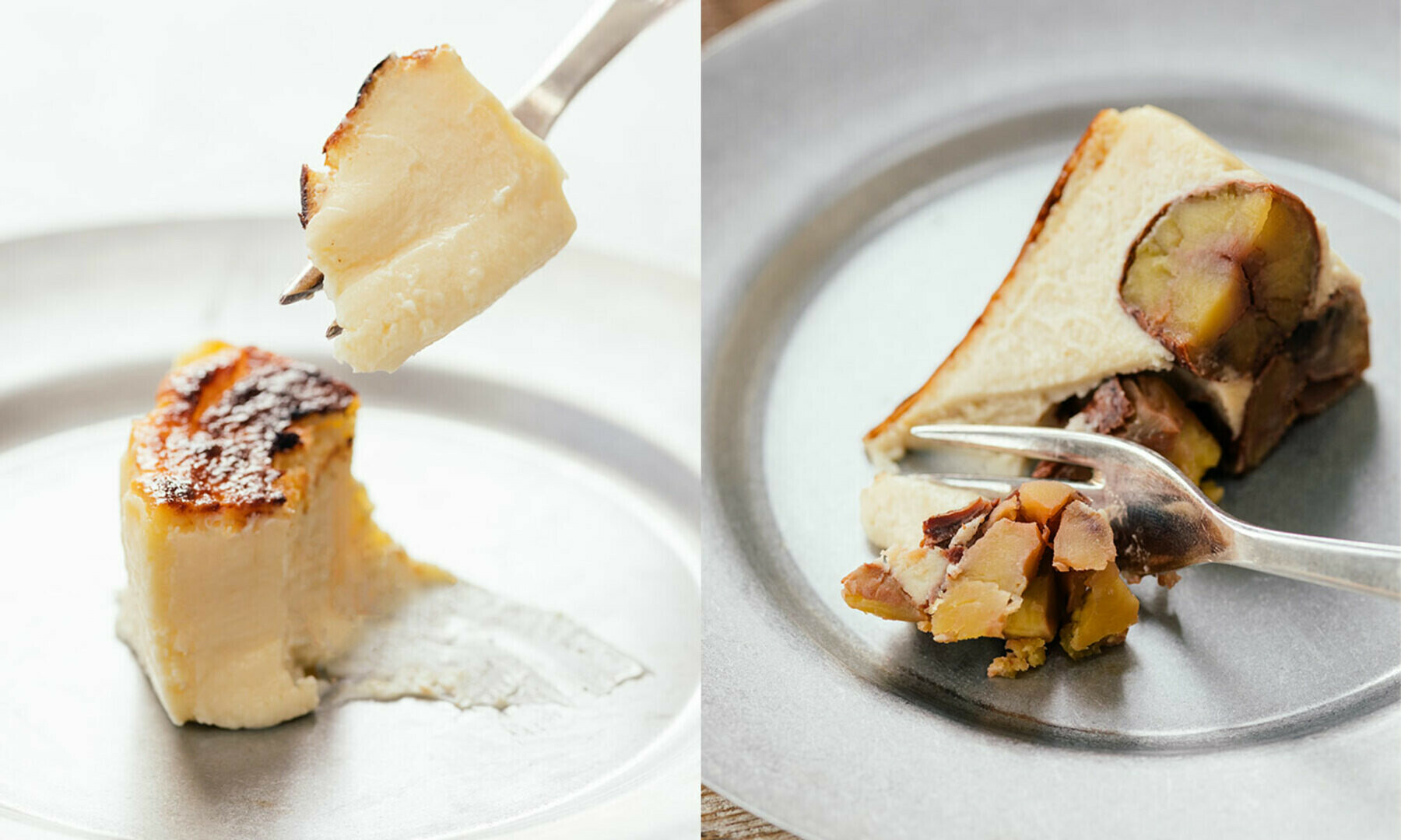 (左)BLANCA BASQUE CHEESECAKE / (右)BLANCA 和栗のバスクチーズケーキ